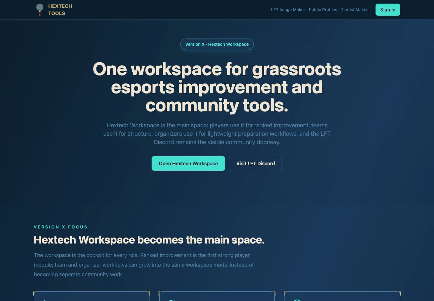 HextechTools — huidige publieke homepage